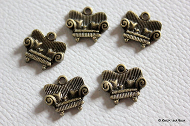 10 x Sofa Bronze tone Charms / Pendants 14mmx16mm
